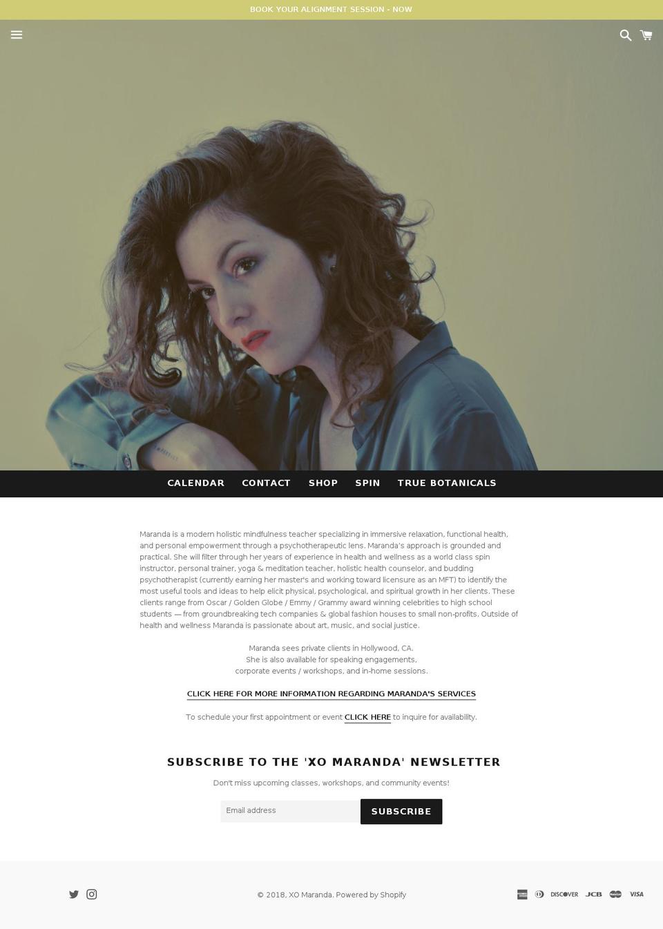xomiranda.com — Shopify storefront screenshot
