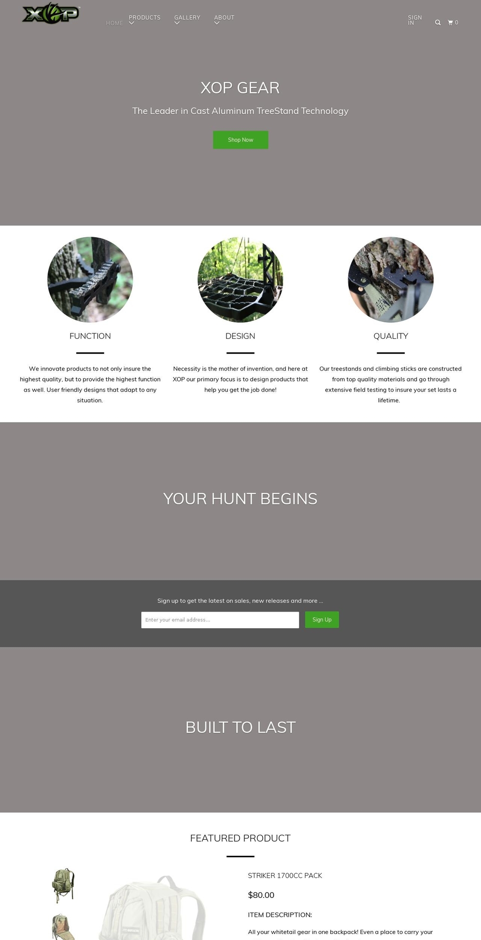 xopgear.com — Shopify storefront screenshot