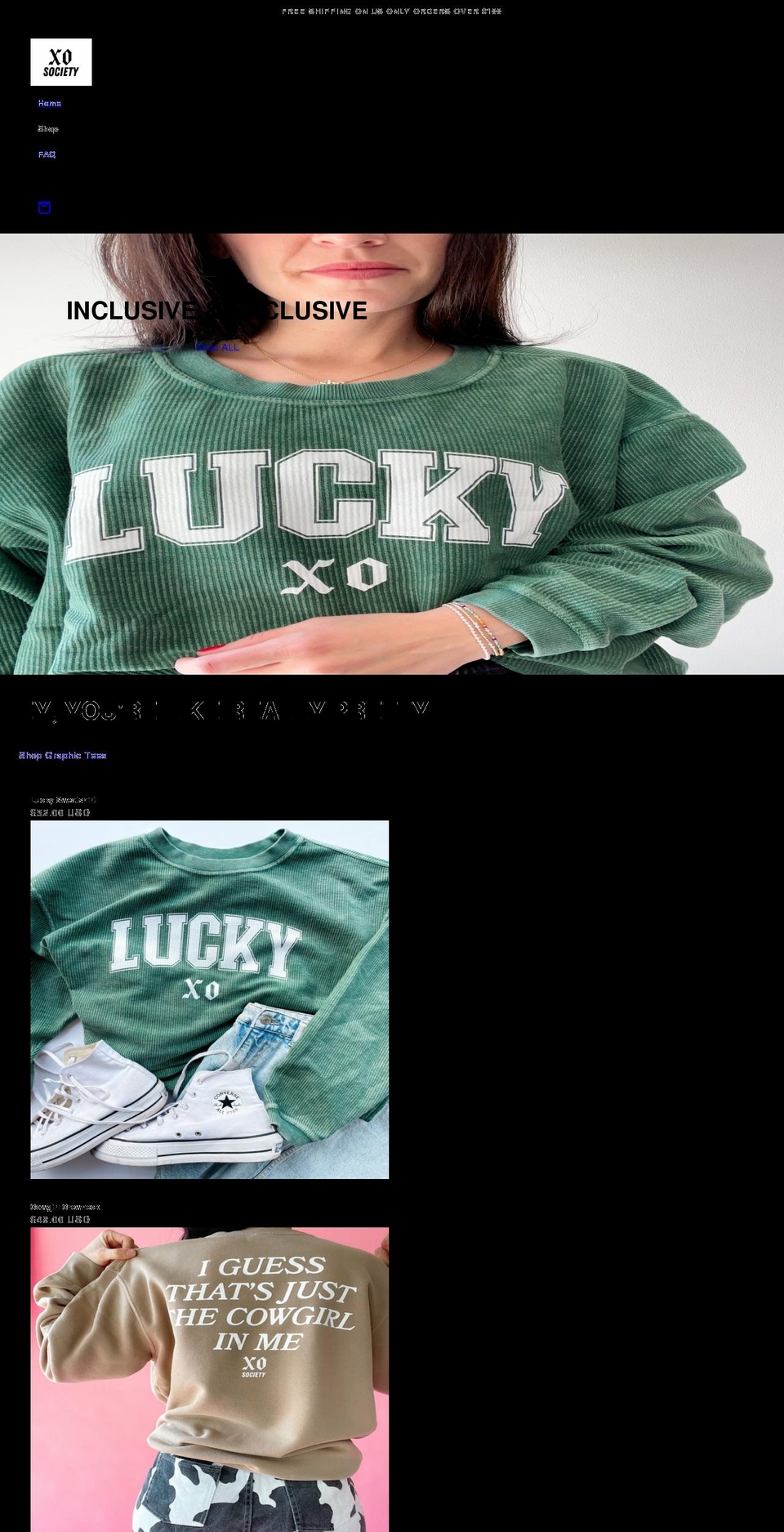 xosociety.com shopify website screenshot