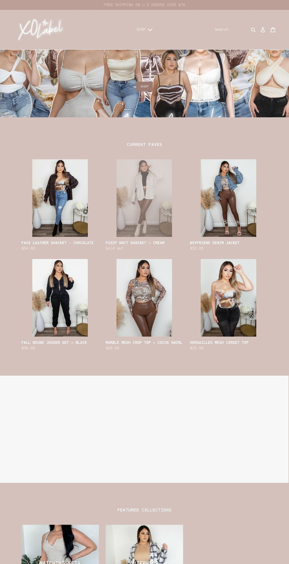 xothelabel.com shopify website screenshot