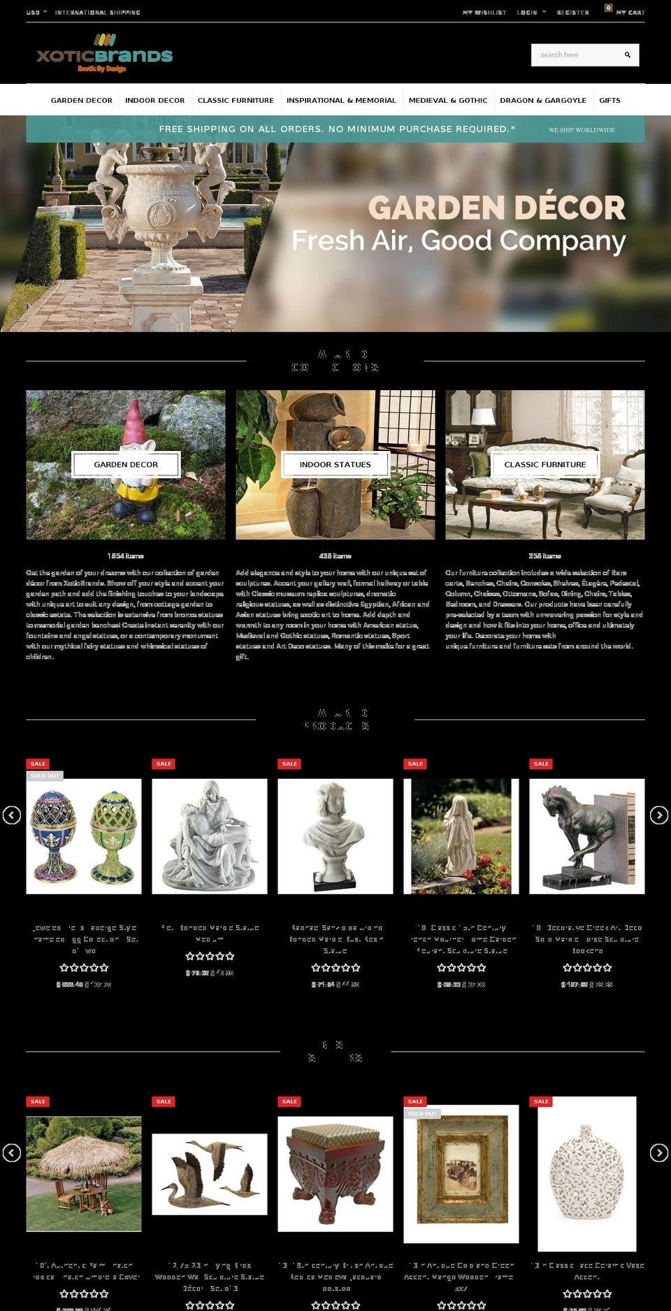 furniture Shopify theme site example xoticbrands.net