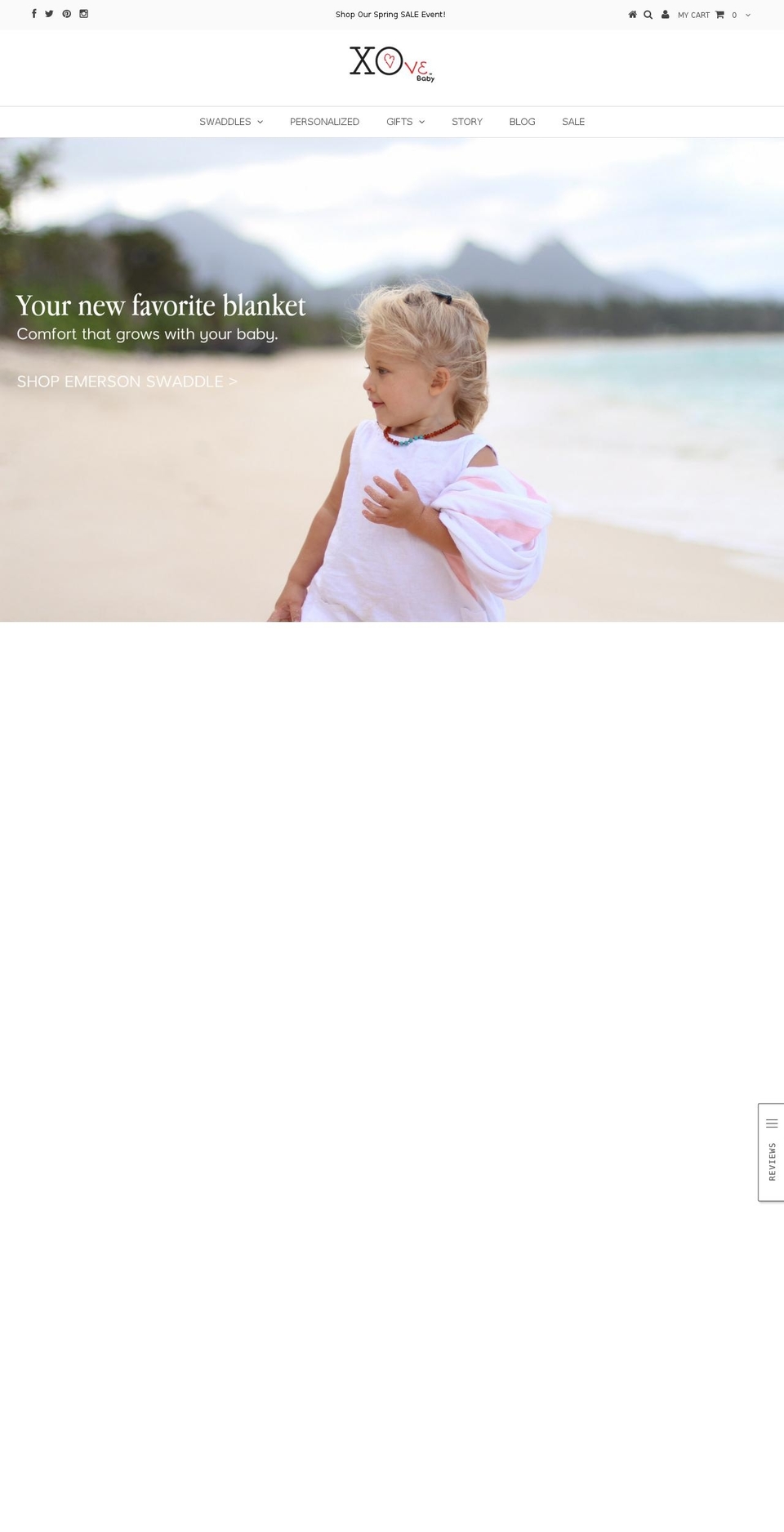 xovebaby.com shopify website screenshot