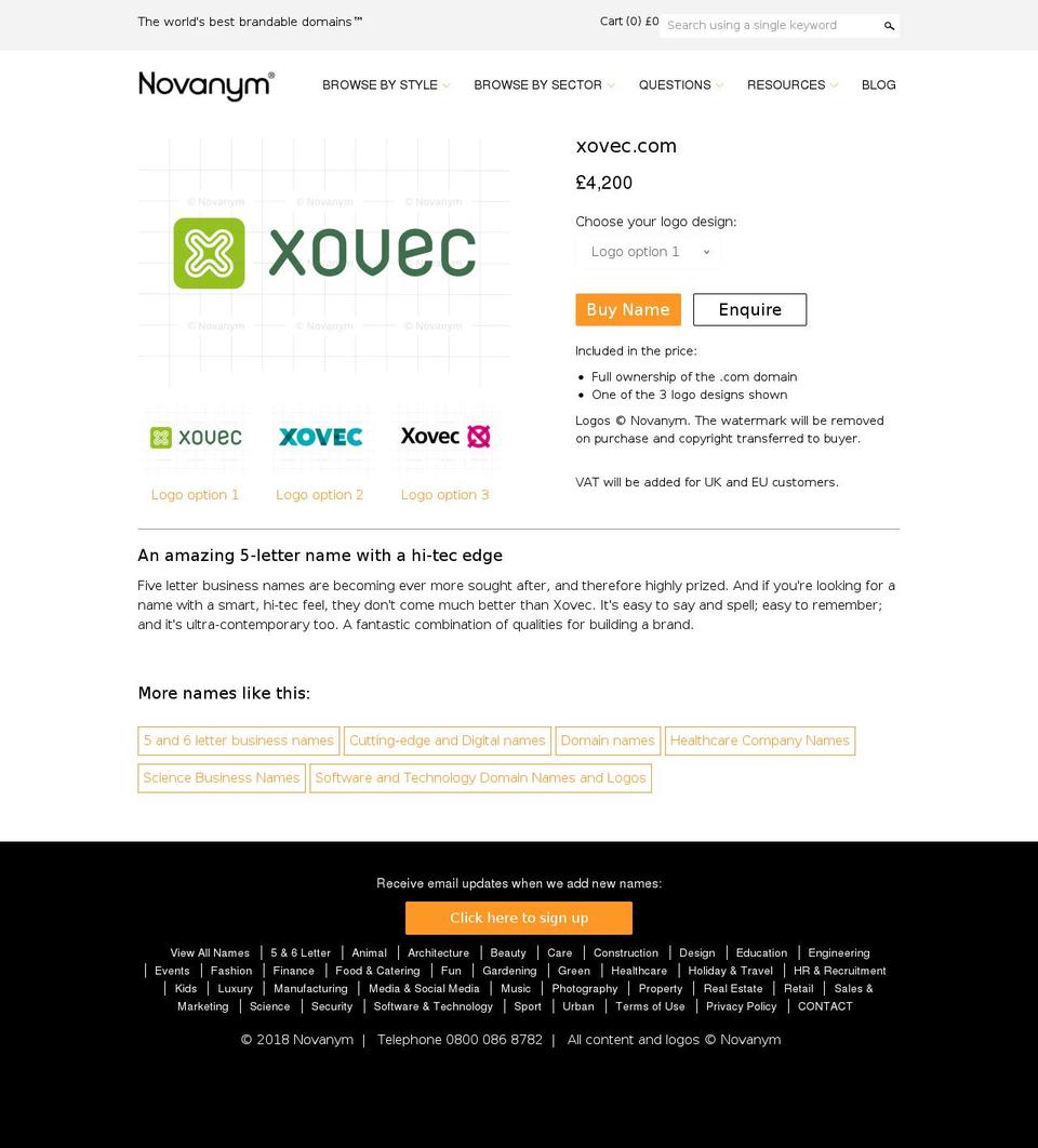 xovec.com shopify website screenshot