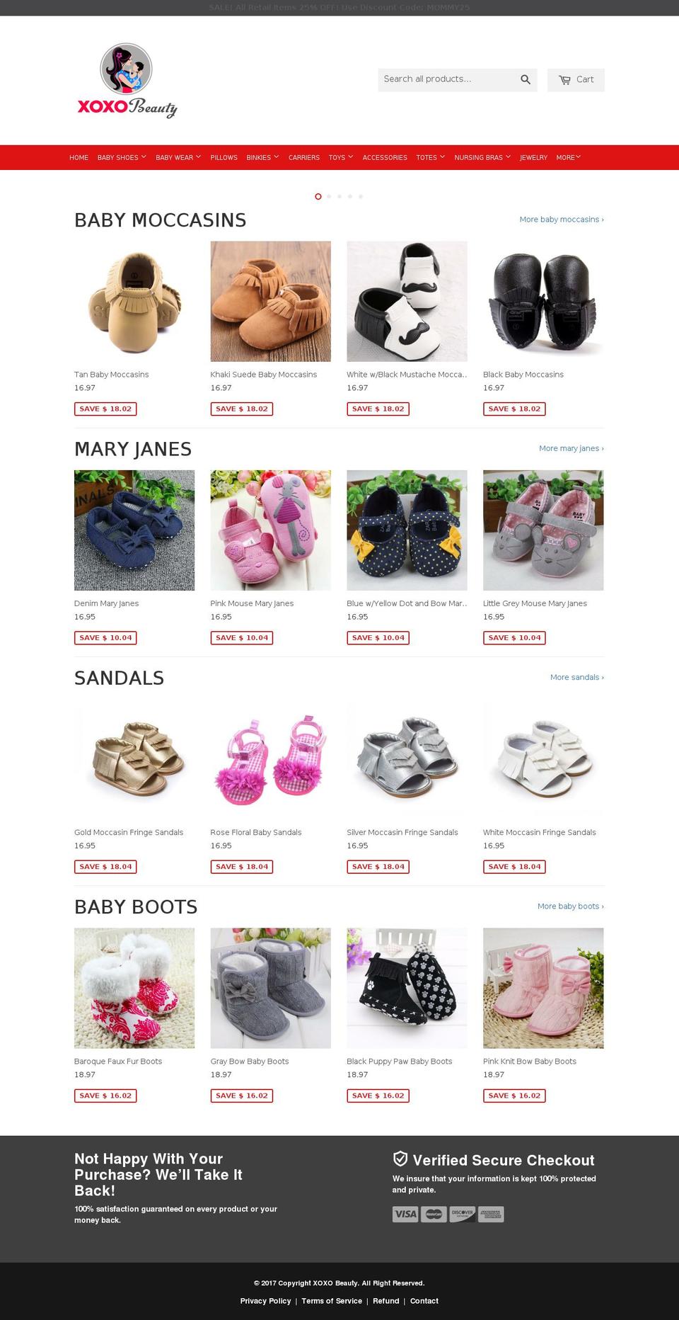 xoxobeauty.com shopify website screenshot