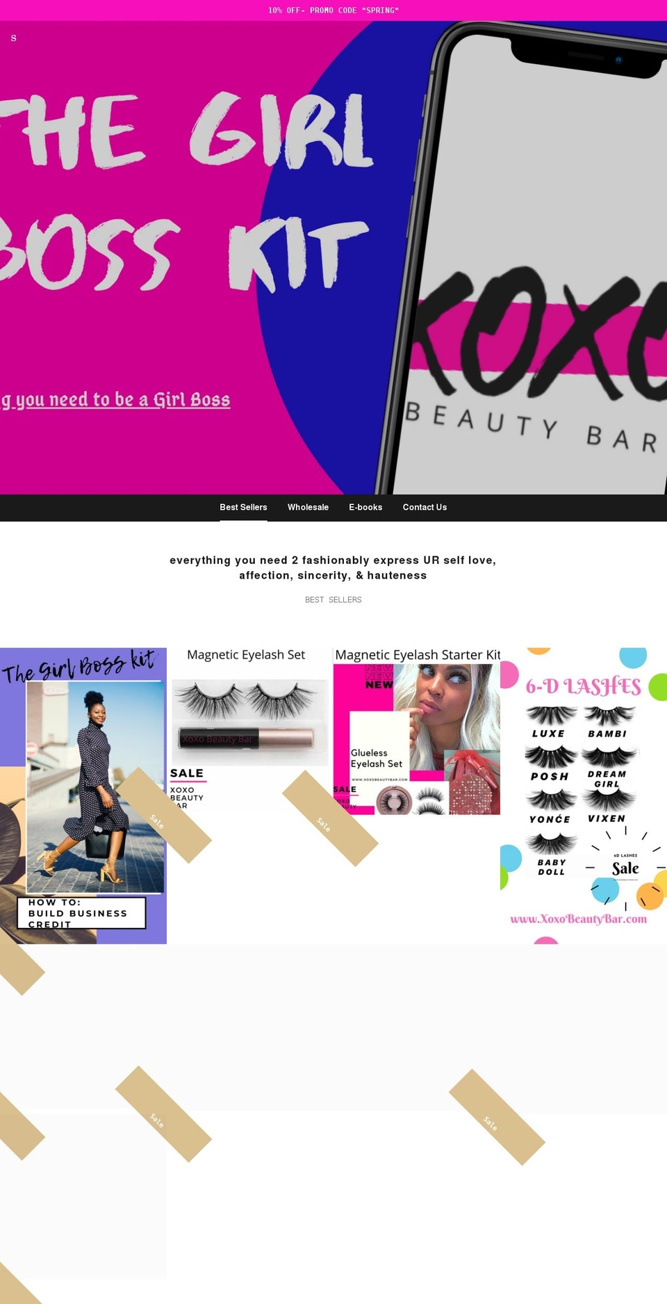 xoxobeautybar.com shopify website screenshot