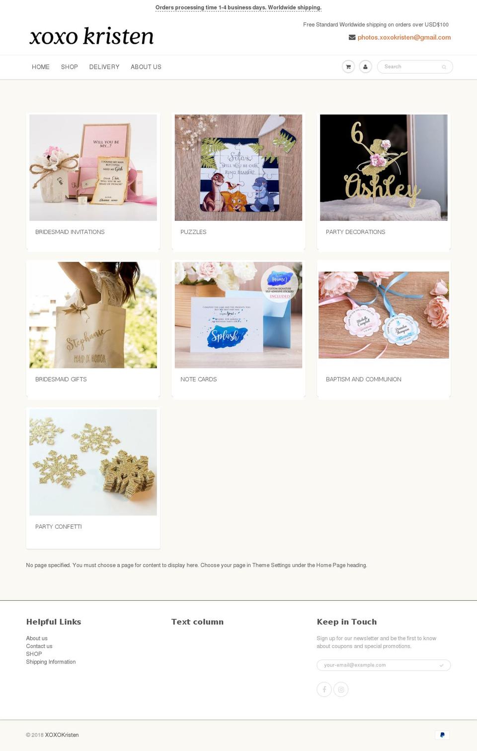 xoxokristen.com shopify website screenshot