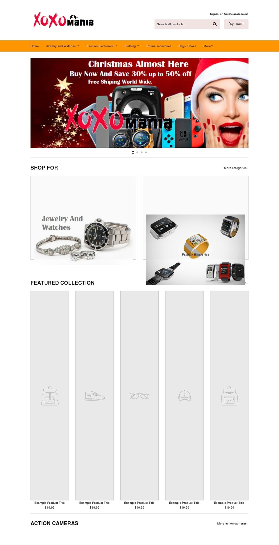 xoxomania.com — Shopify storefront screenshot