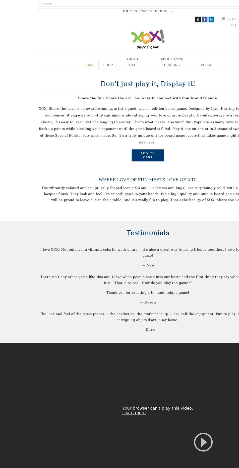 xoxsharethelove.com shopify website screenshot