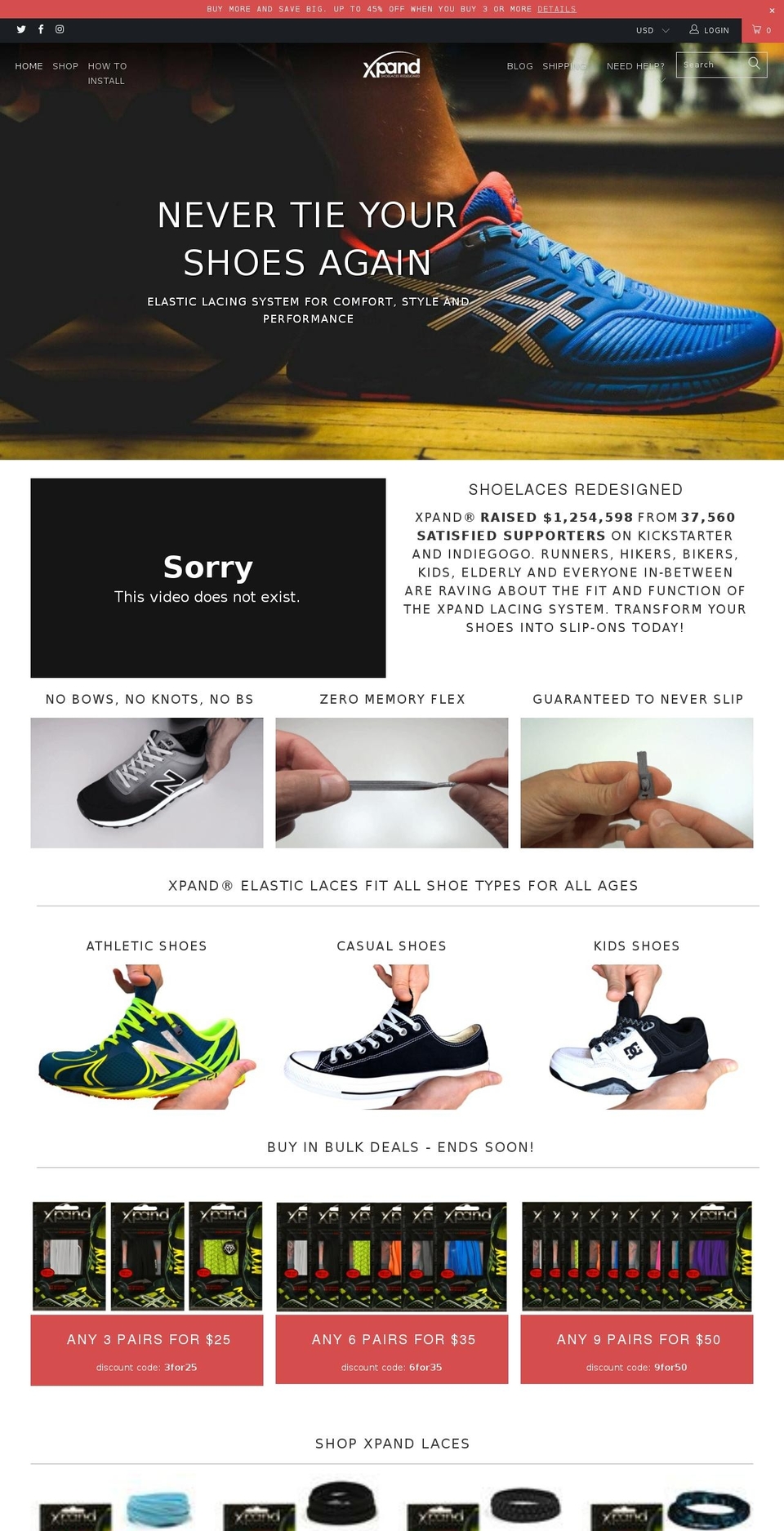 xpandlaces.com shopify website screenshot