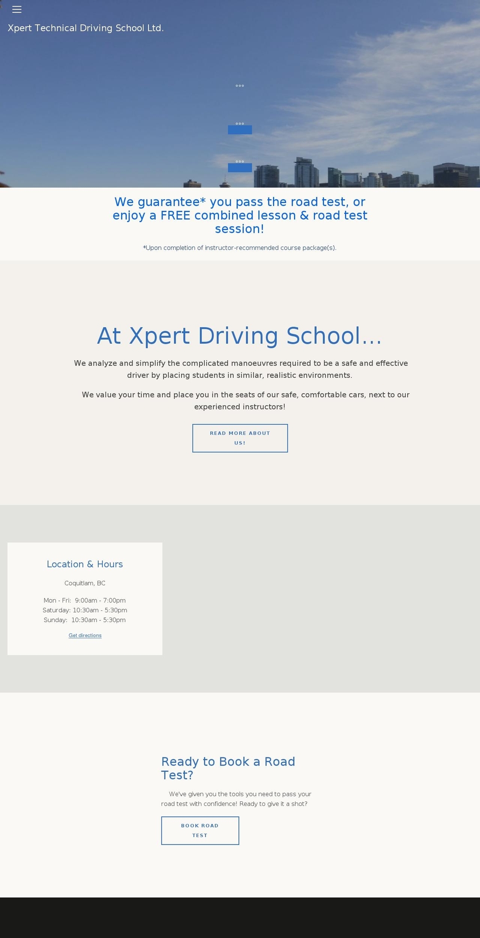 xpertdrivingschool.com shopify website screenshot