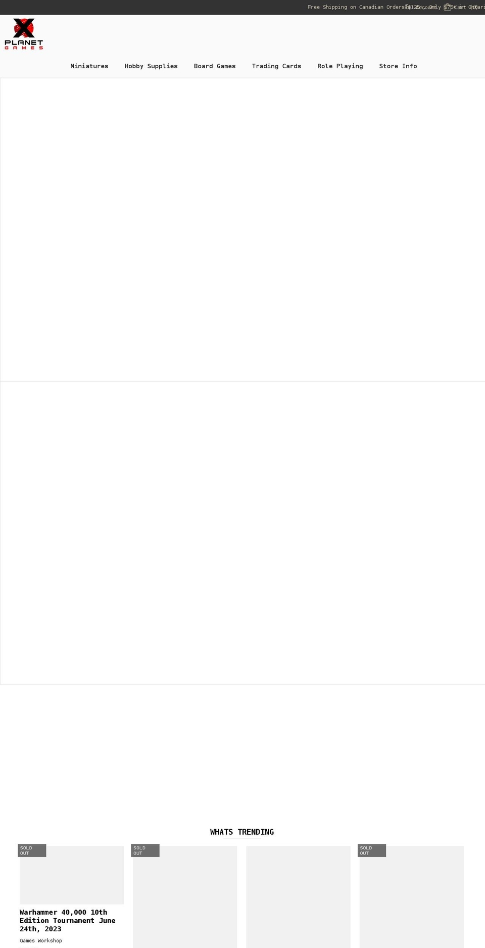 xplanetgames.com shopify website screenshot