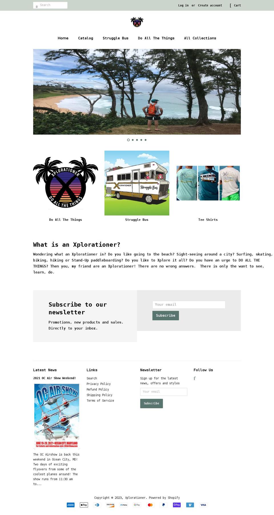 xplorationer.com shopify website screenshot