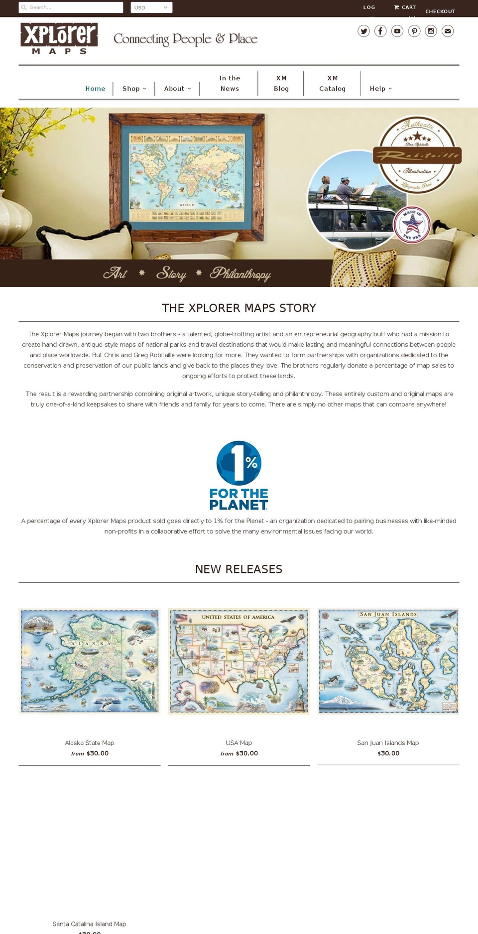 xplorermap.com — Shopify storefront screenshot