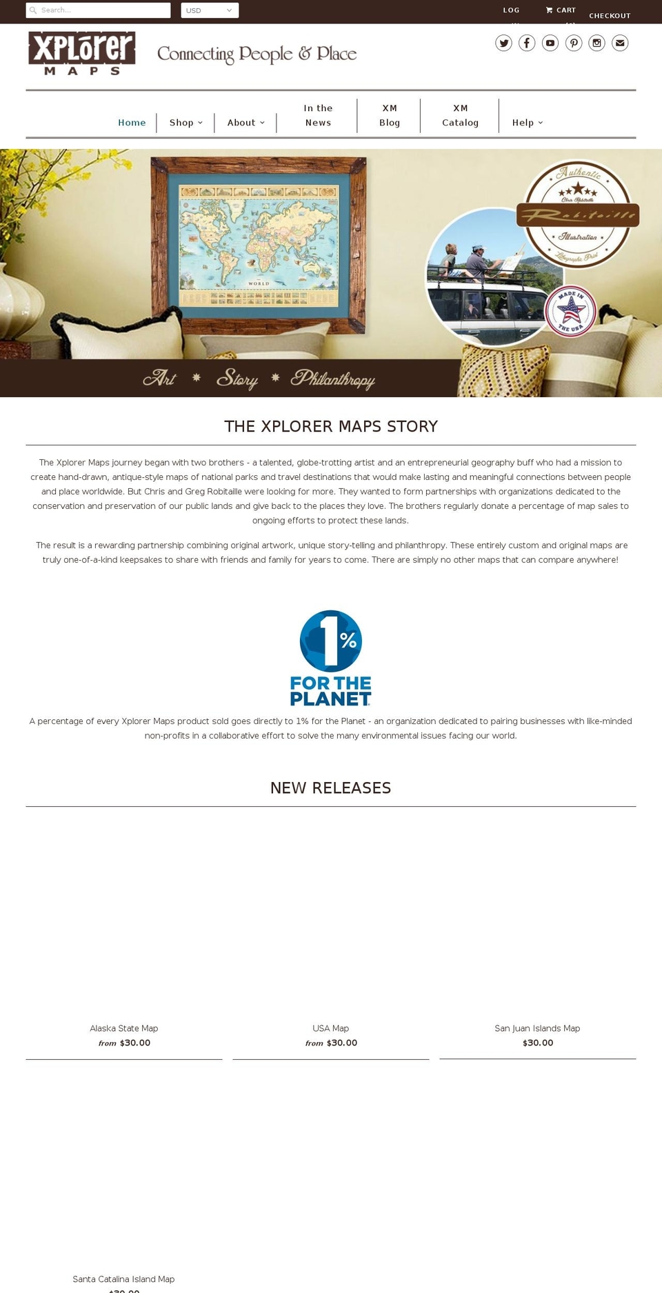xplorermaps.com — Shopify storefront screenshot