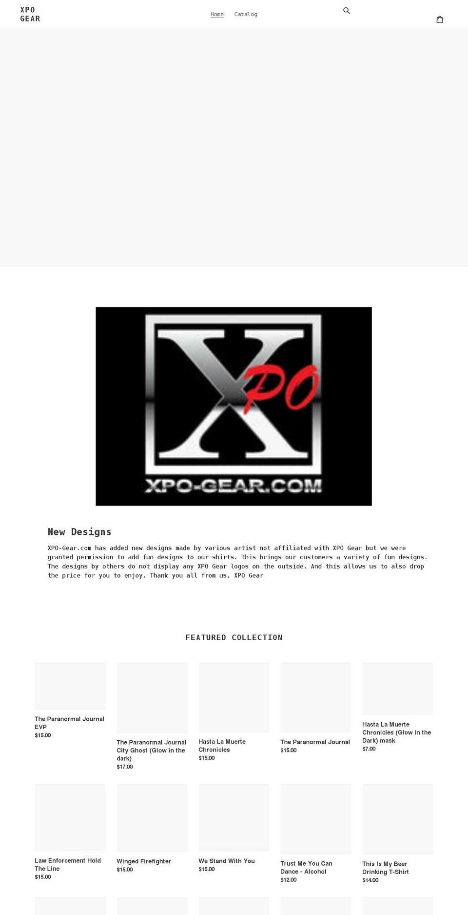xpo-gear.com shopify website screenshot