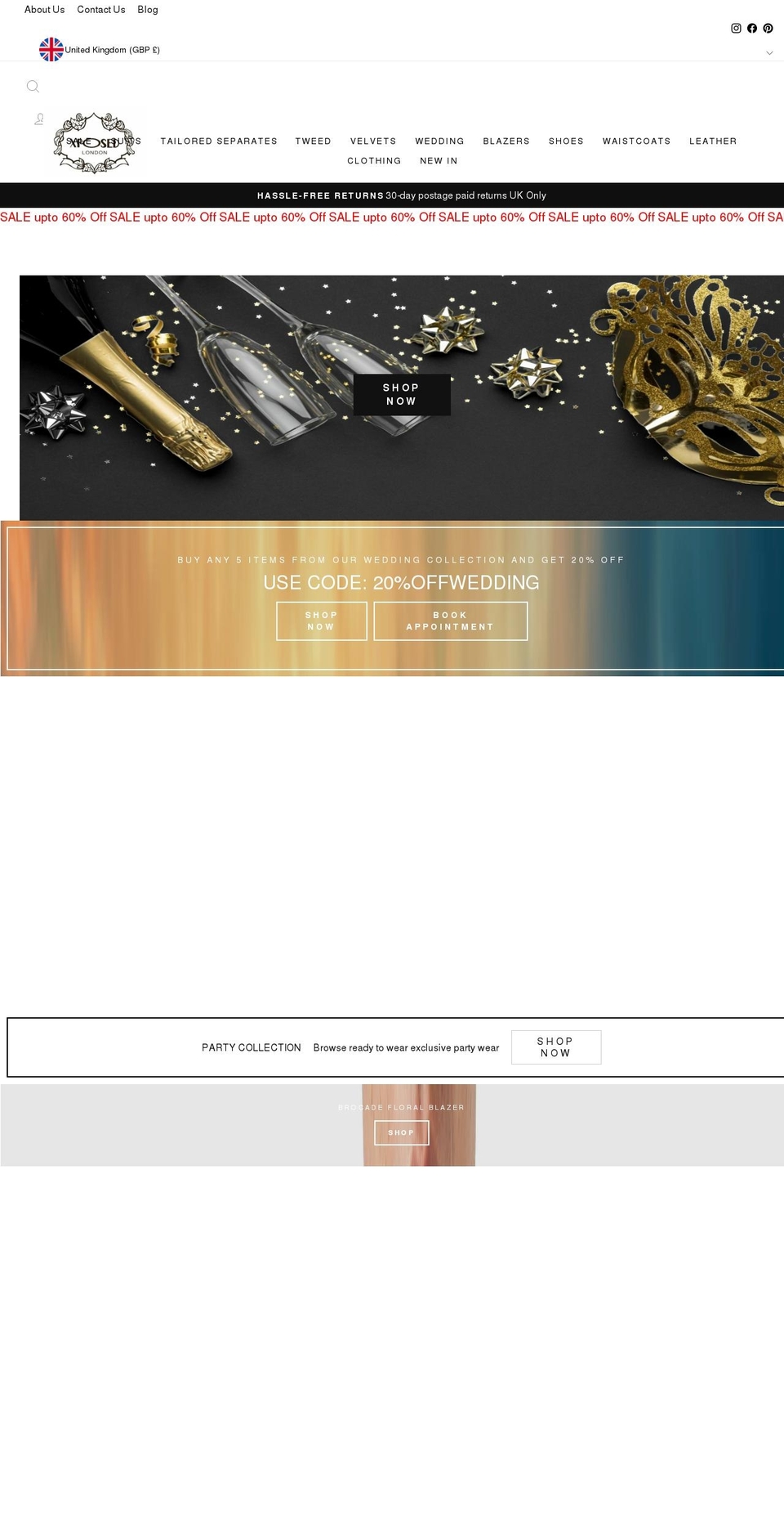 xposedlondon.com shopify website screenshot