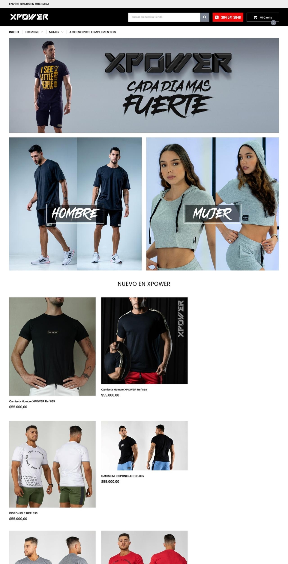 xpower.com.co shopify website screenshot