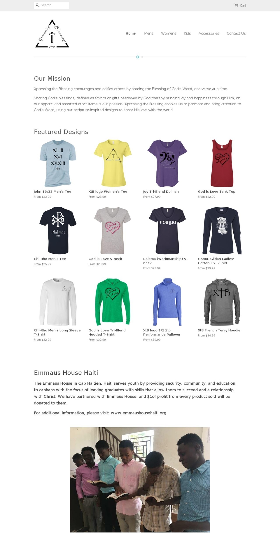 xpressingtheblessing.com — Shopify storefront screenshot