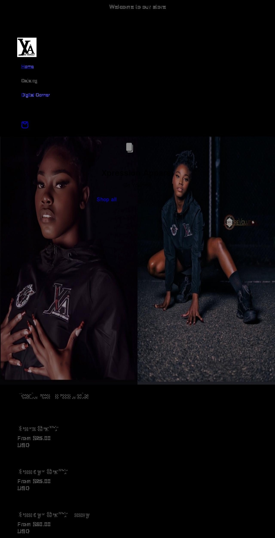 xpressionapparel.com shopify website screenshot