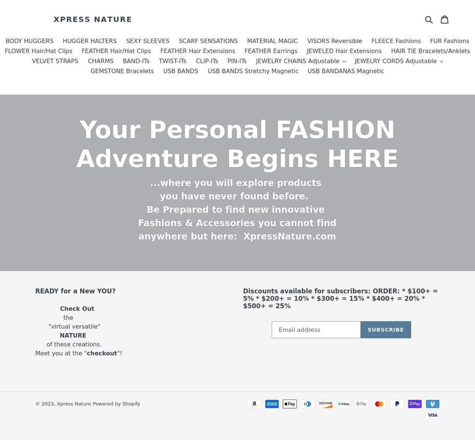 xpressnature.com shopify website screenshot