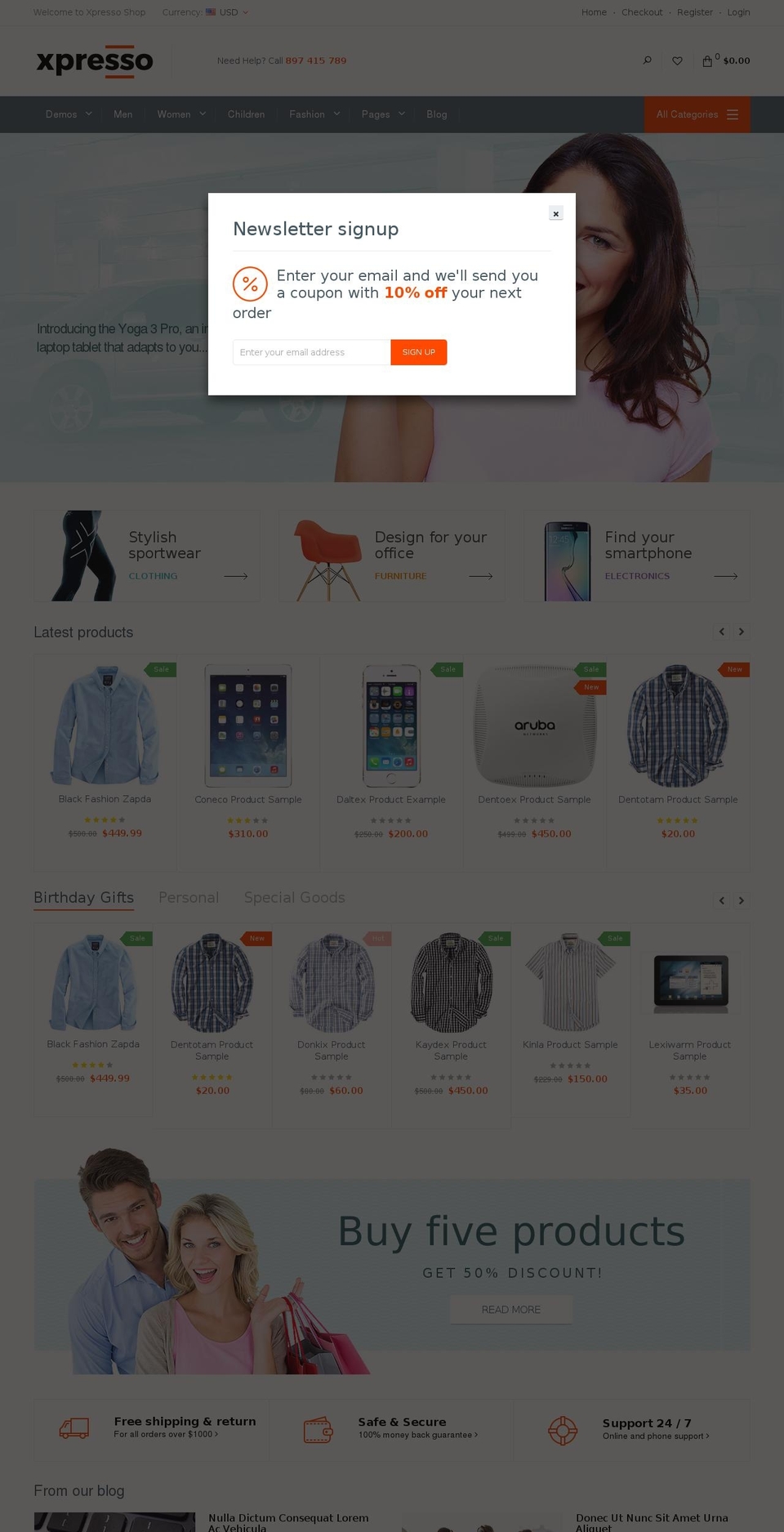 xpresso-theme.myshopify.com shopify website screenshot