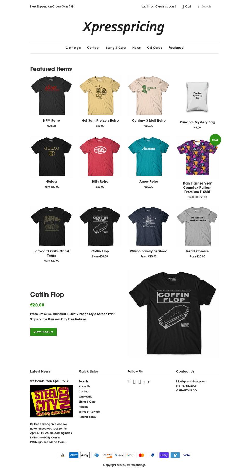xpresspricing.com shopify website screenshot
