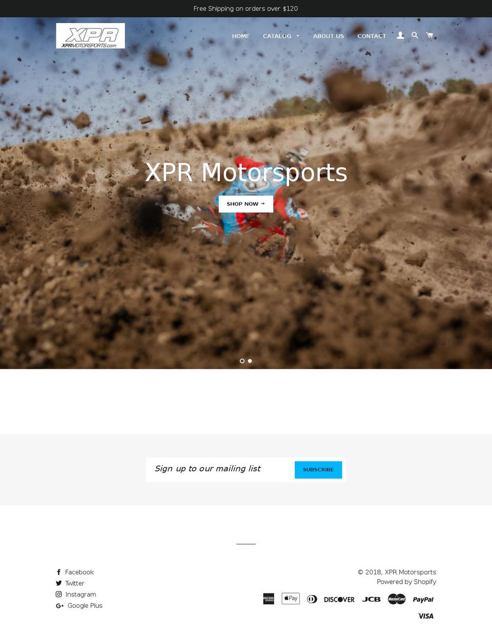 xprmotorsportsparts.com — Shopify storefront screenshot