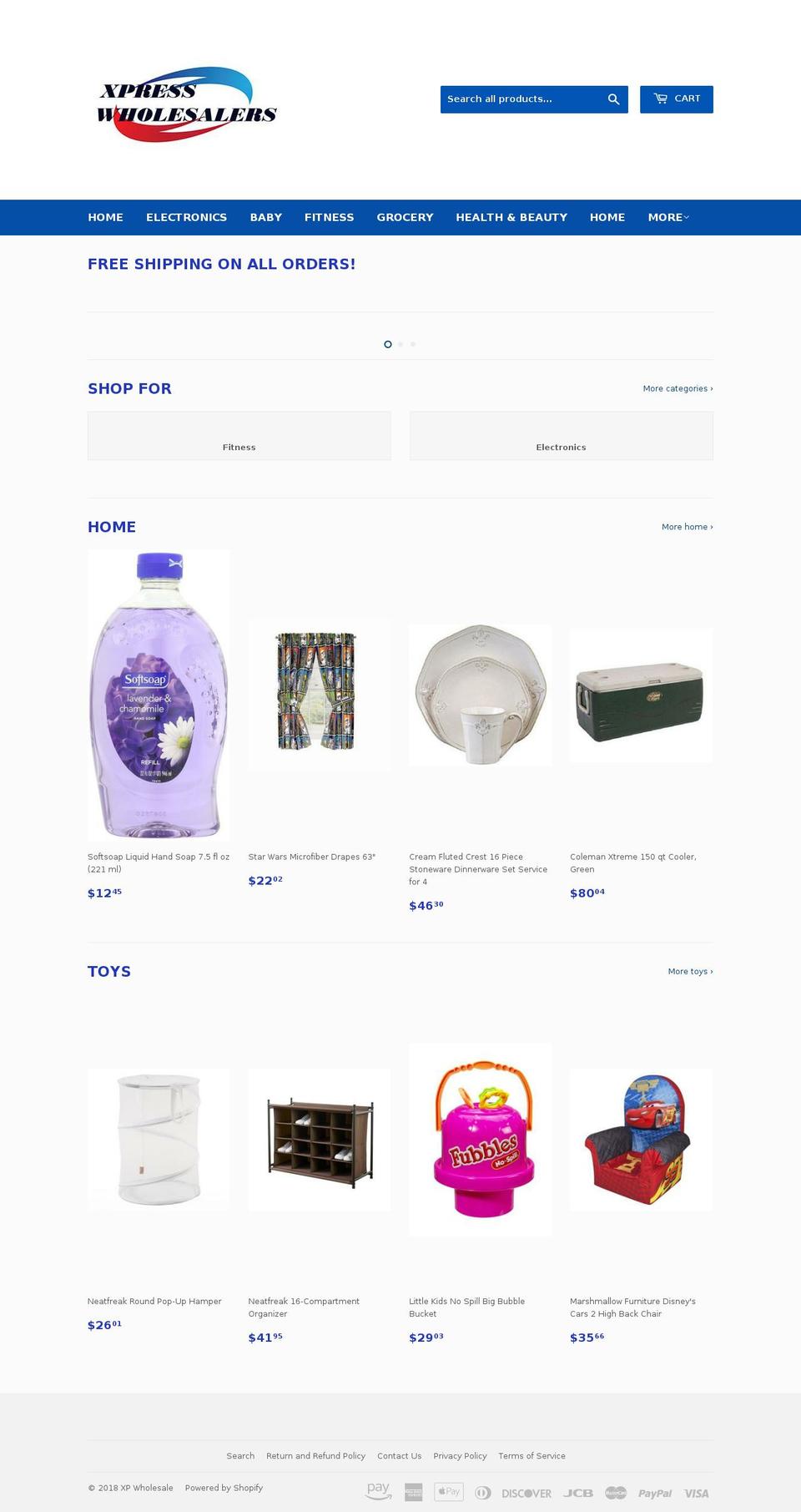 xpwholesale.com shopify website screenshot