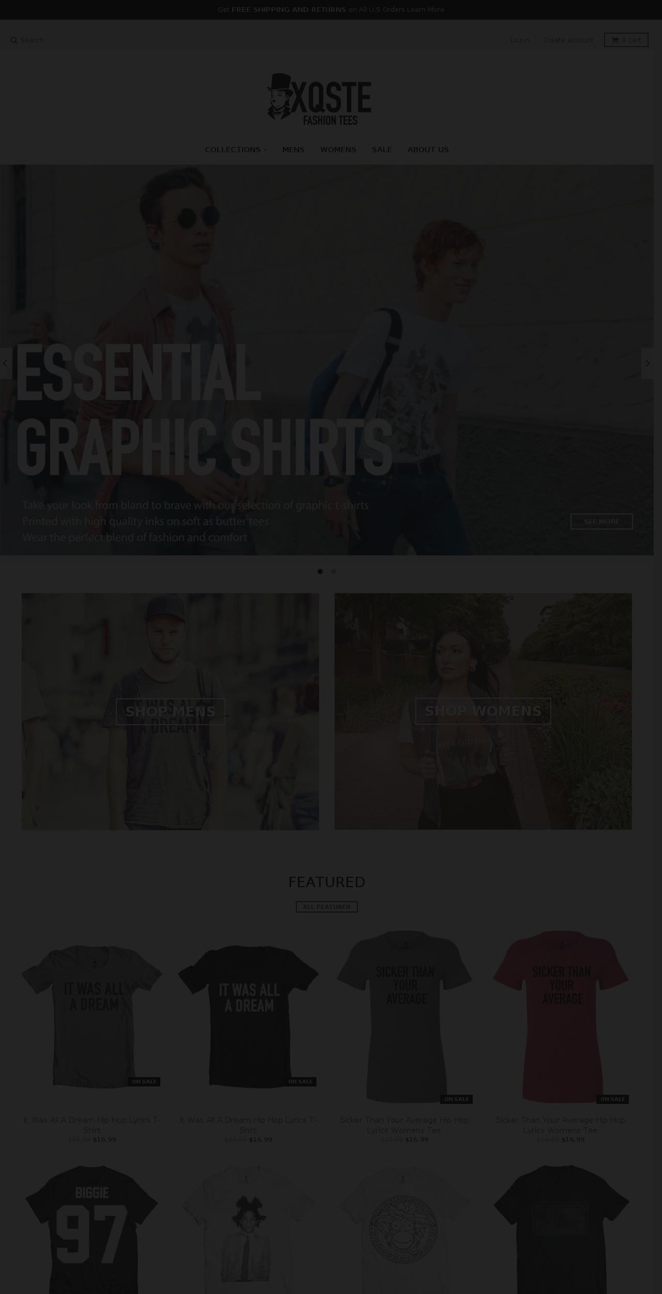 xqste.com shopify website screenshot