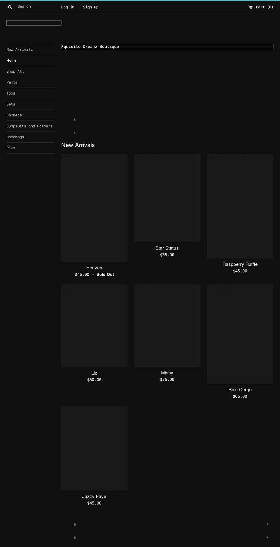 xquisitedreamzboutique.com shopify website screenshot