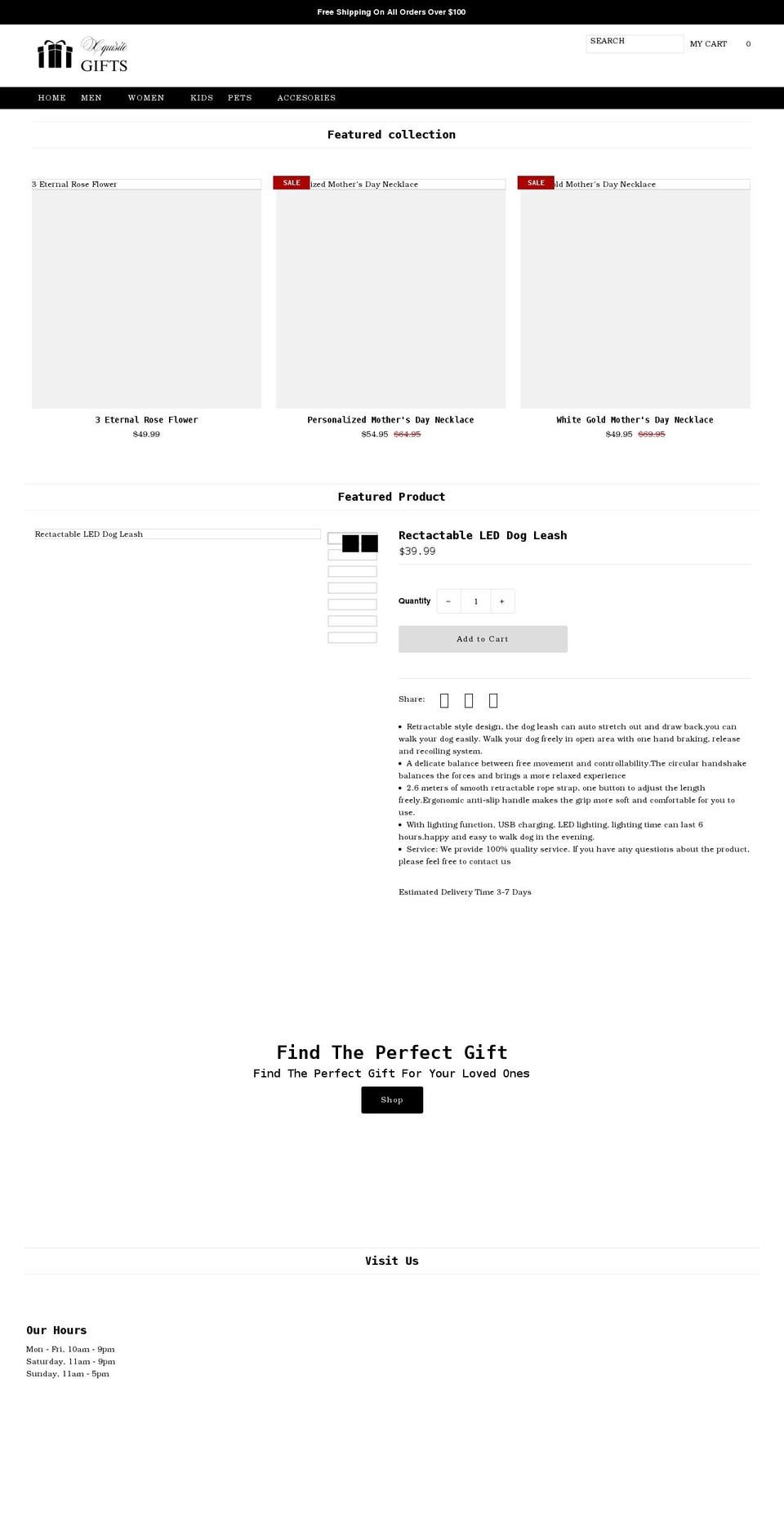 xquisitegifts.com shopify website screenshot
