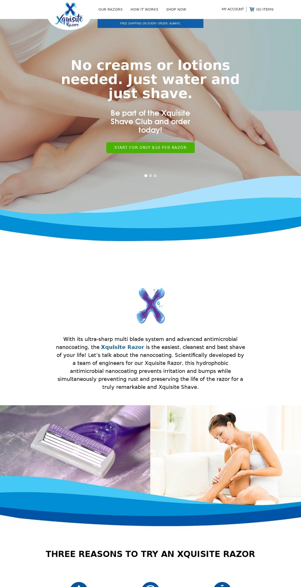 xquisiteshave.com — Shopify storefront screenshot