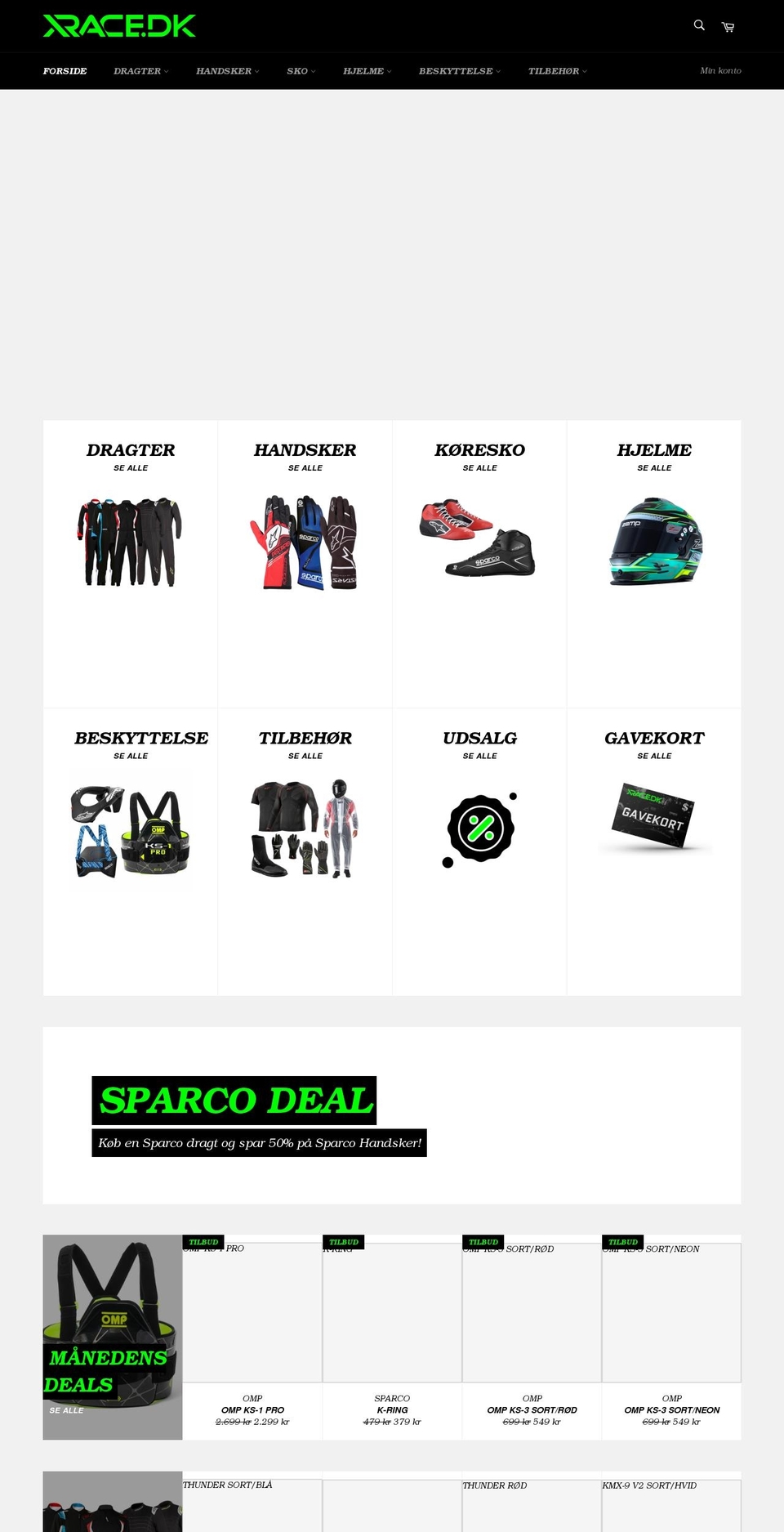 xrace.dk shopify website screenshot