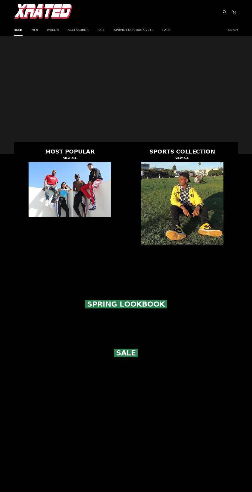 xratedinc.com — Shopify storefront screenshot