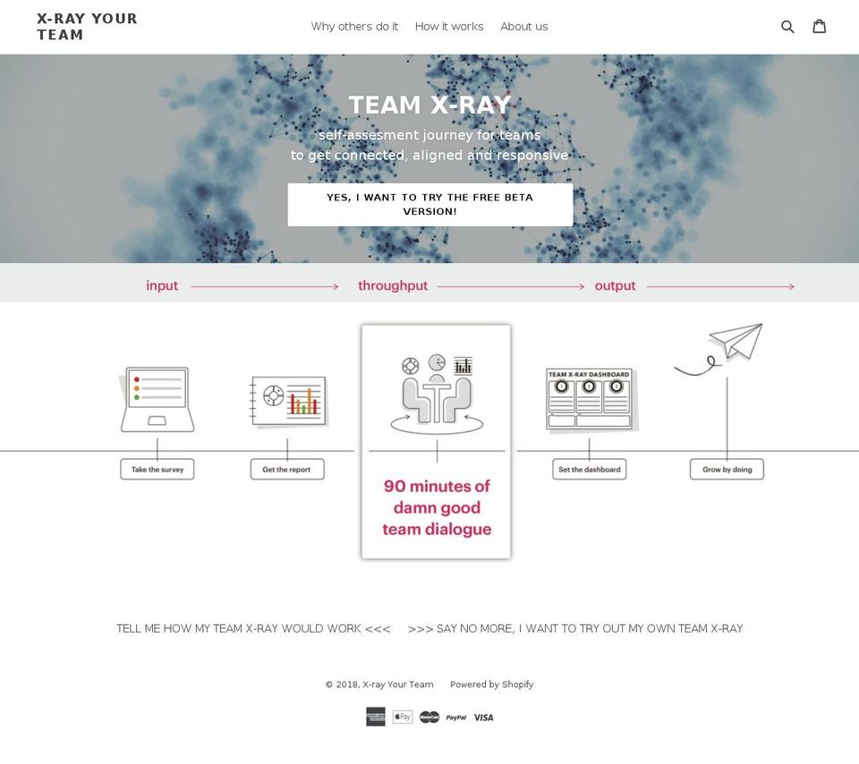 xrayyourteam.com shopify website screenshot