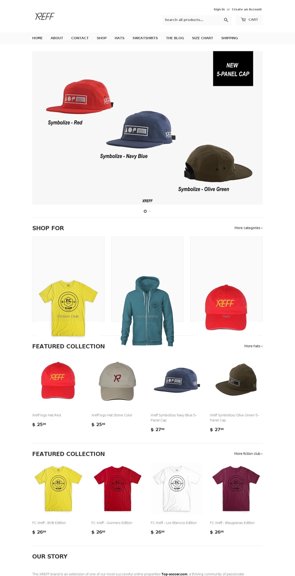 xreff.myshopify.com — Shopify storefront screenshot