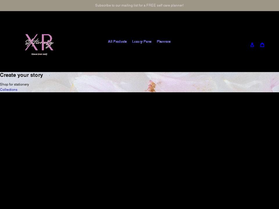 xrstationery.com shopify website screenshot