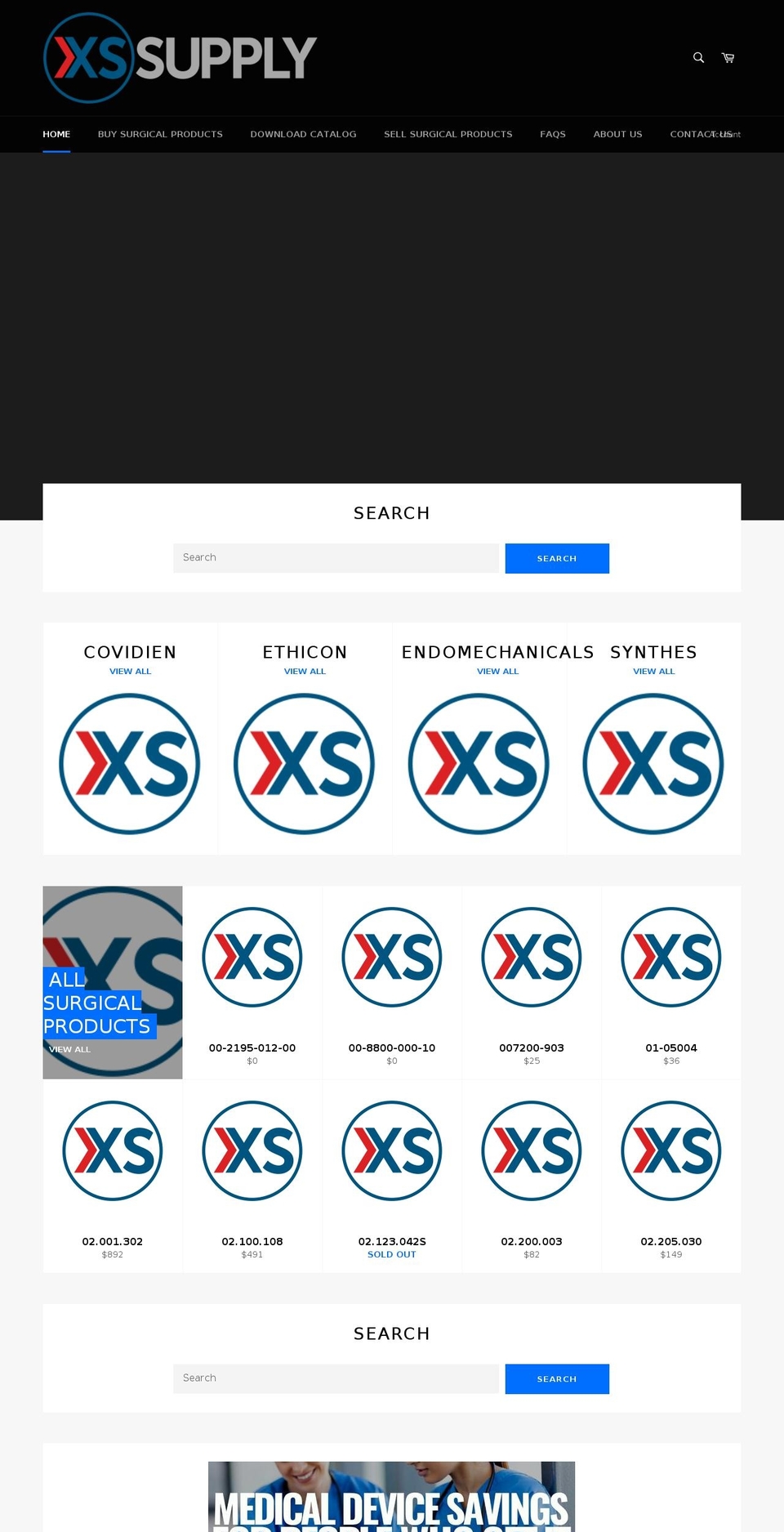 xs-supply.com shopify website screenshot