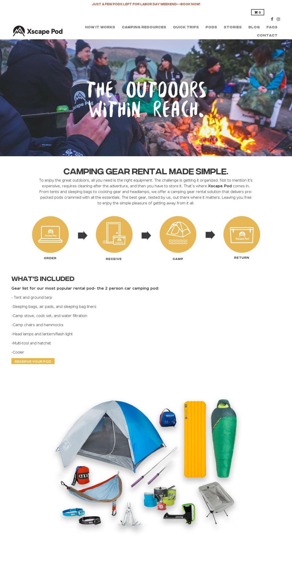 xscapepod.com shopify website screenshot