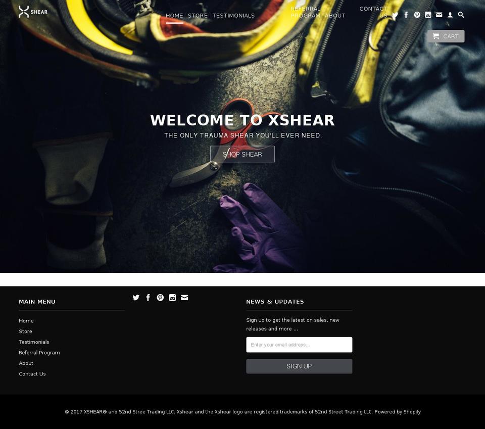 xshears.com shopify website screenshot