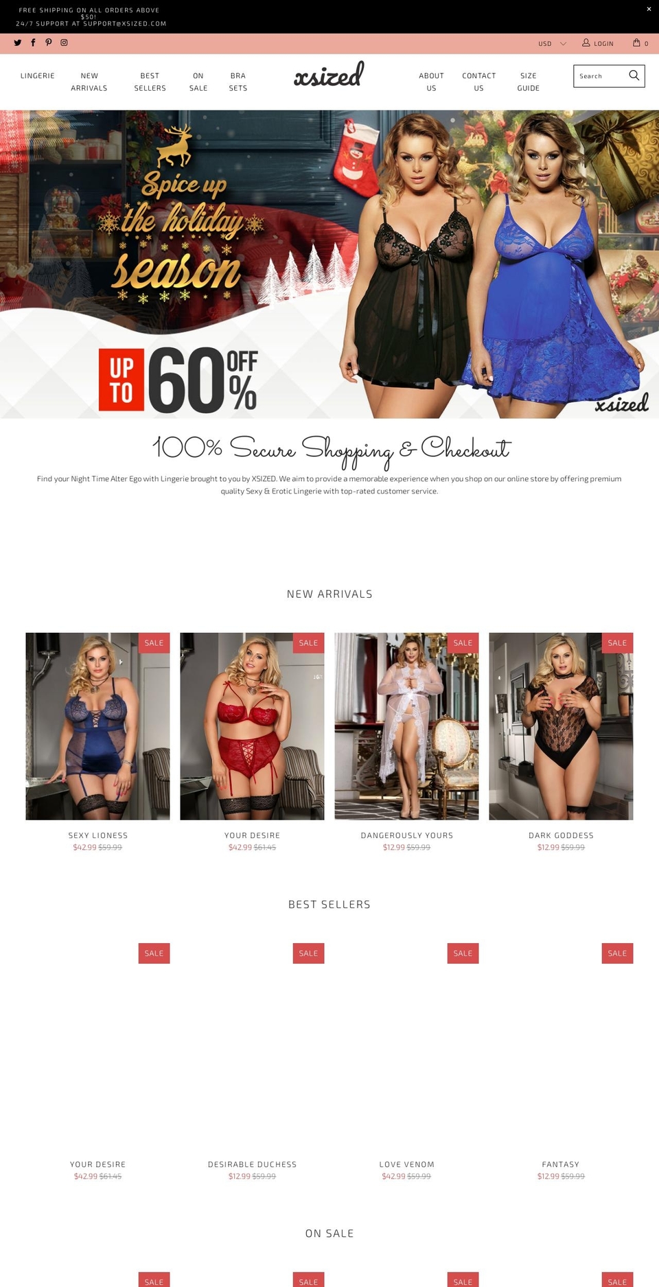 xsized.com shopify website screenshot