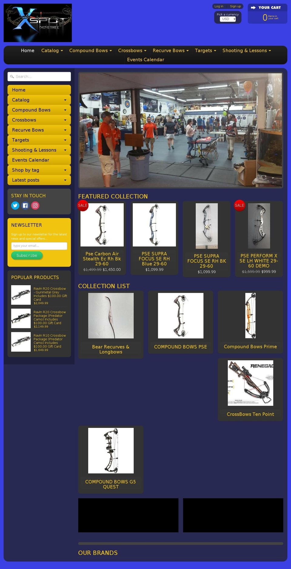 xspotarchery.com — Shopify storefront screenshot