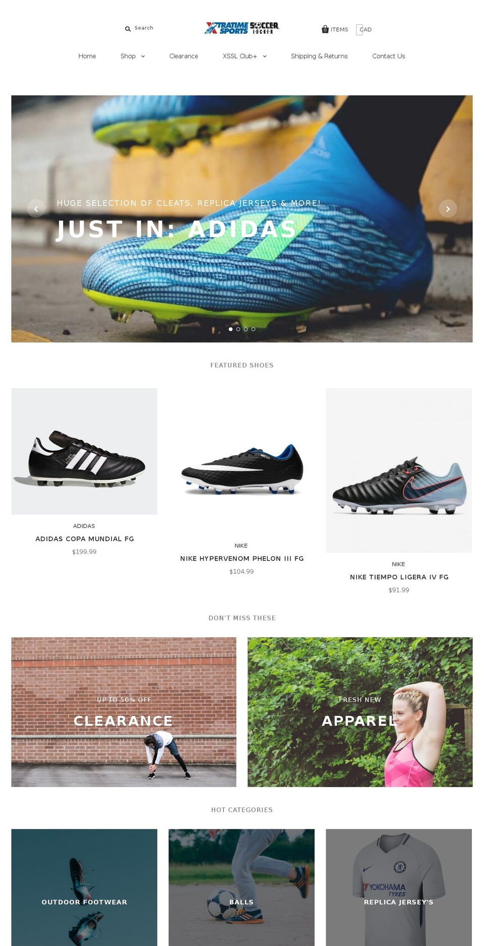 xssl-club.com — Shopify storefront screenshot
