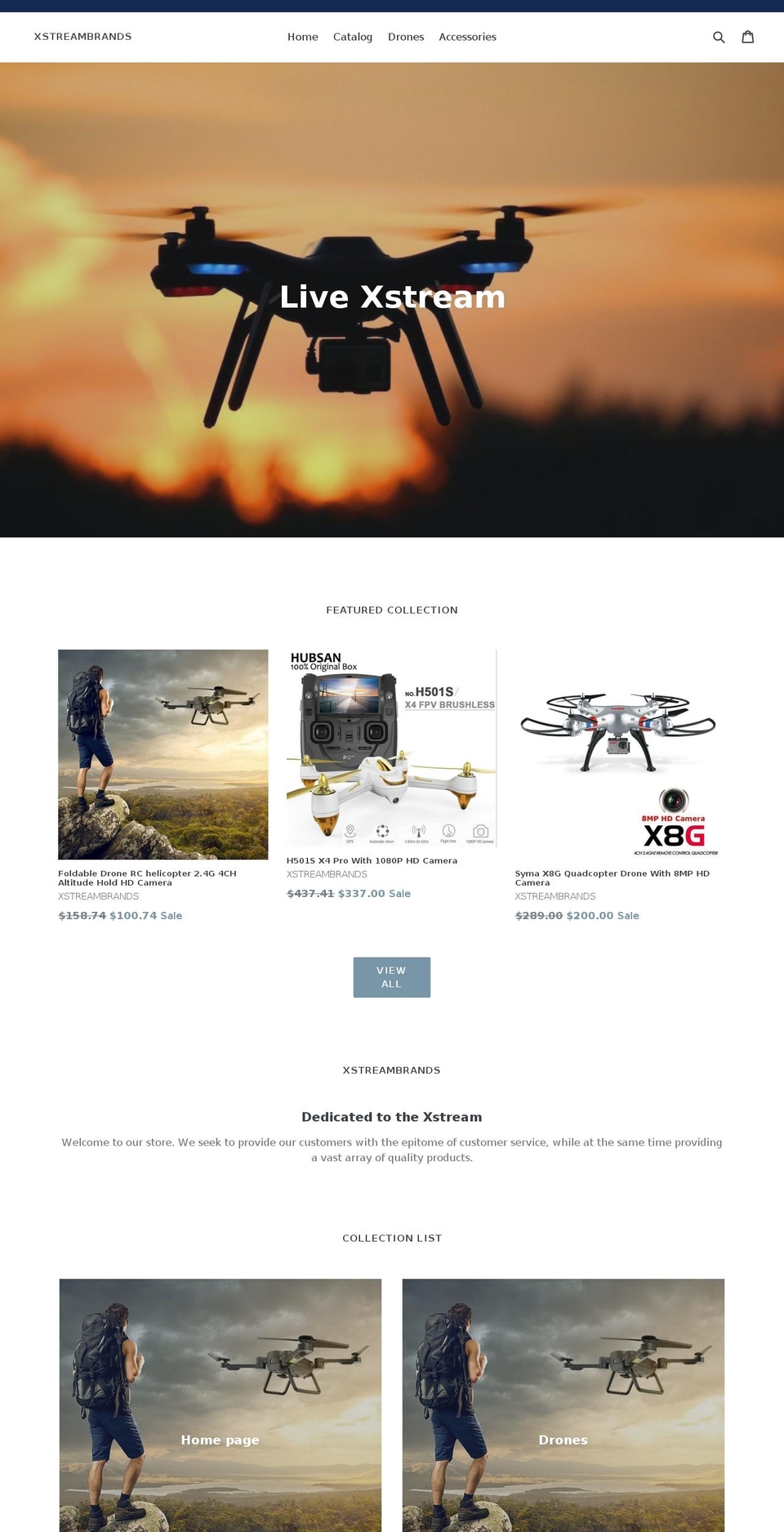 xstreambrands.com — Shopify storefront screenshot