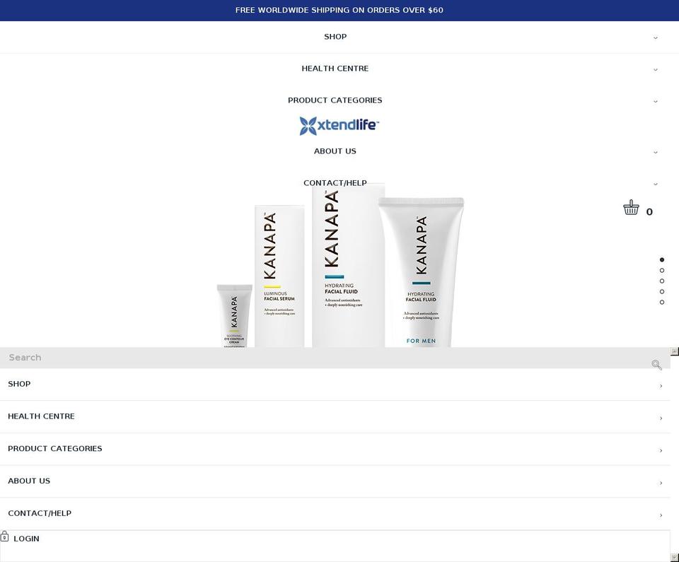 xtendlifeskincare.com shopify website screenshot