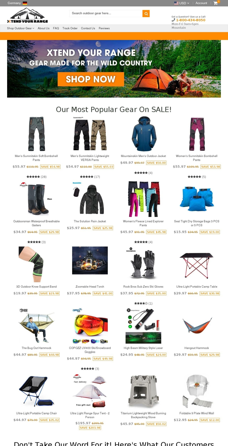 xtendyourrange.com — Shopify storefront screenshot