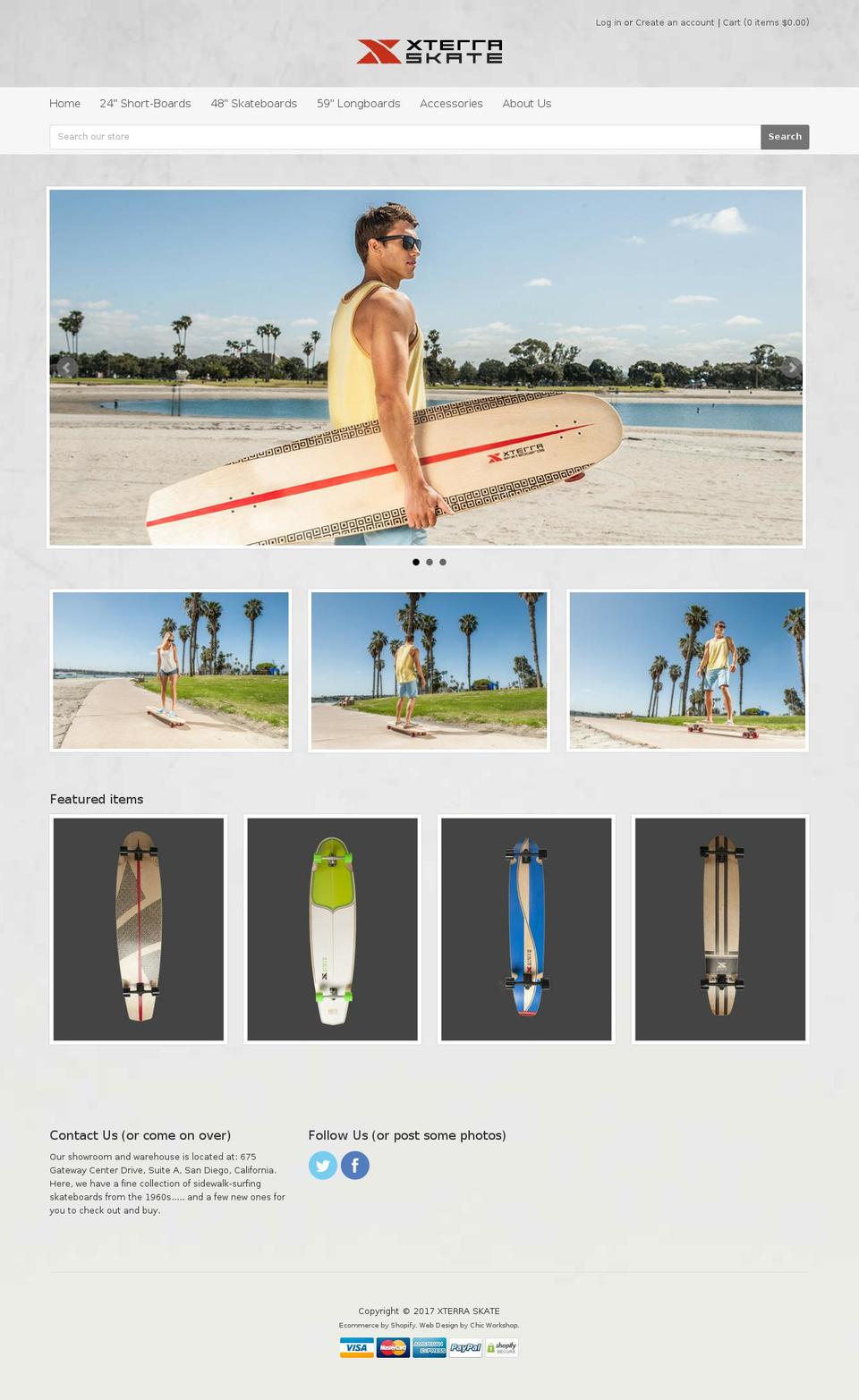 xterraskate.com shopify website screenshot