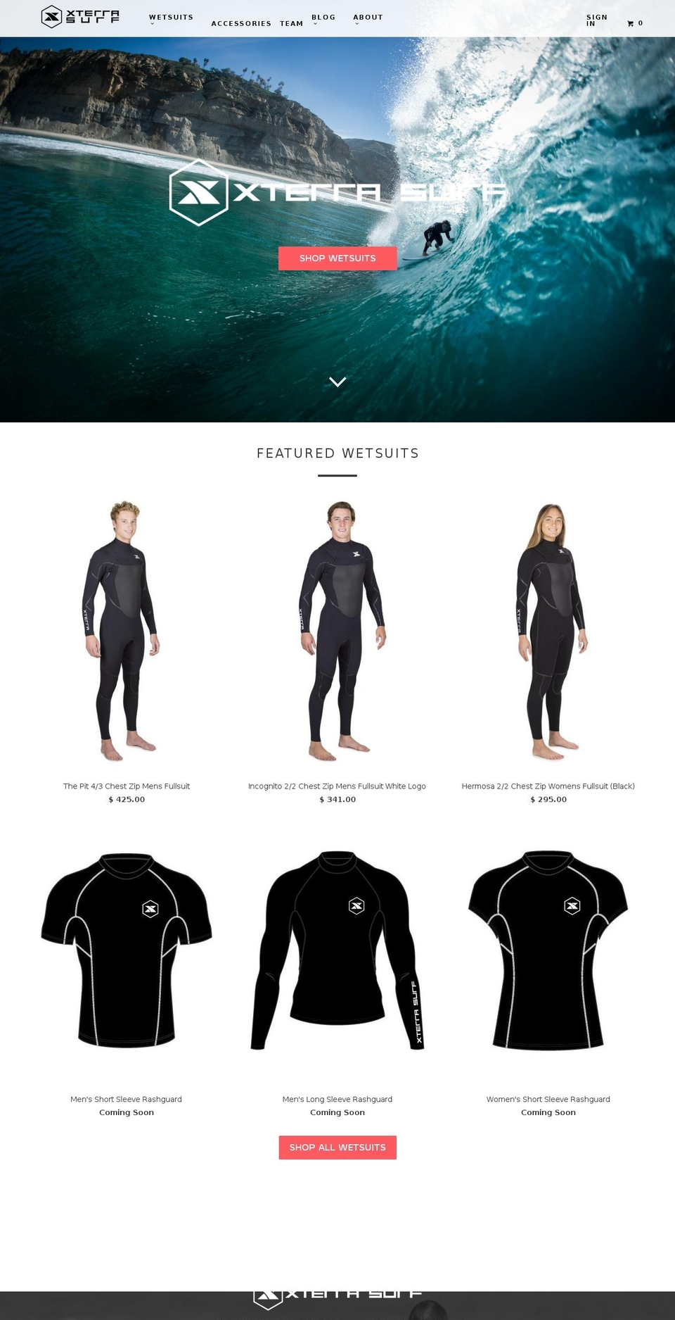 xterrasurf.com shopify website screenshot
