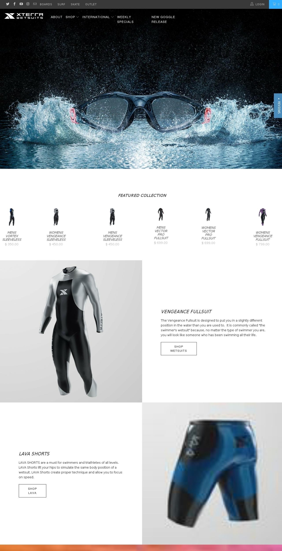 xterraswim.com — Shopify storefront screenshot