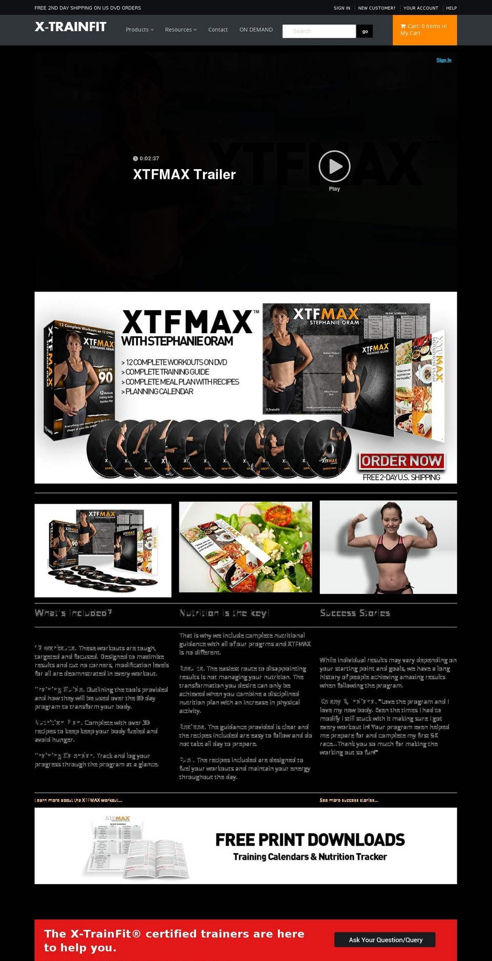 X-trainfit Shopify theme site example xtfmax.mobi